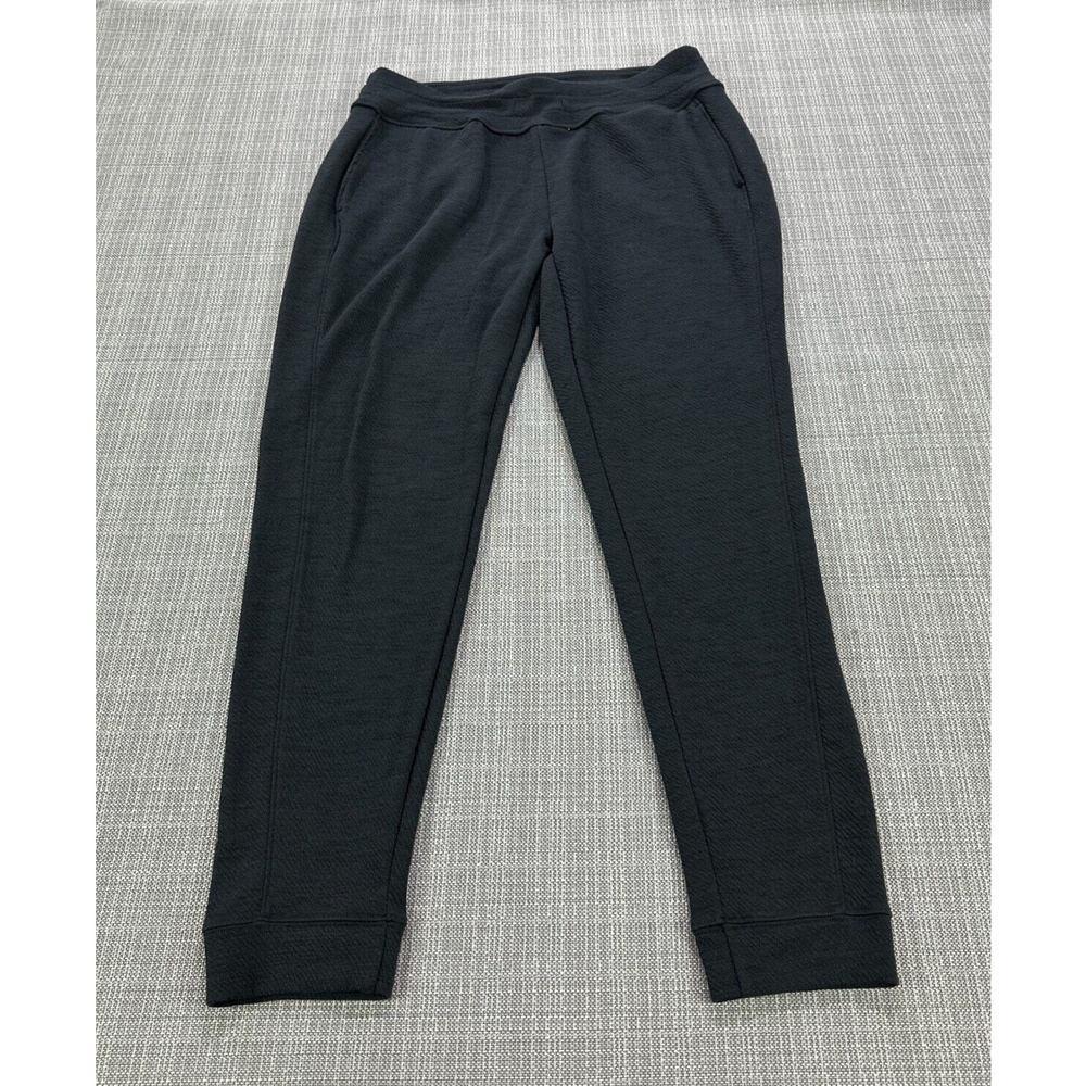 Prana Joggers Womens Large Pull On Pants Black Textured Comfort Outdoors‎ Lounge